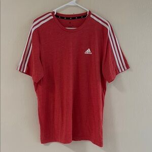Adidas Red and White Short Sleeve Tee